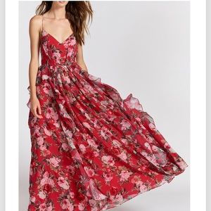 Red floral maxi